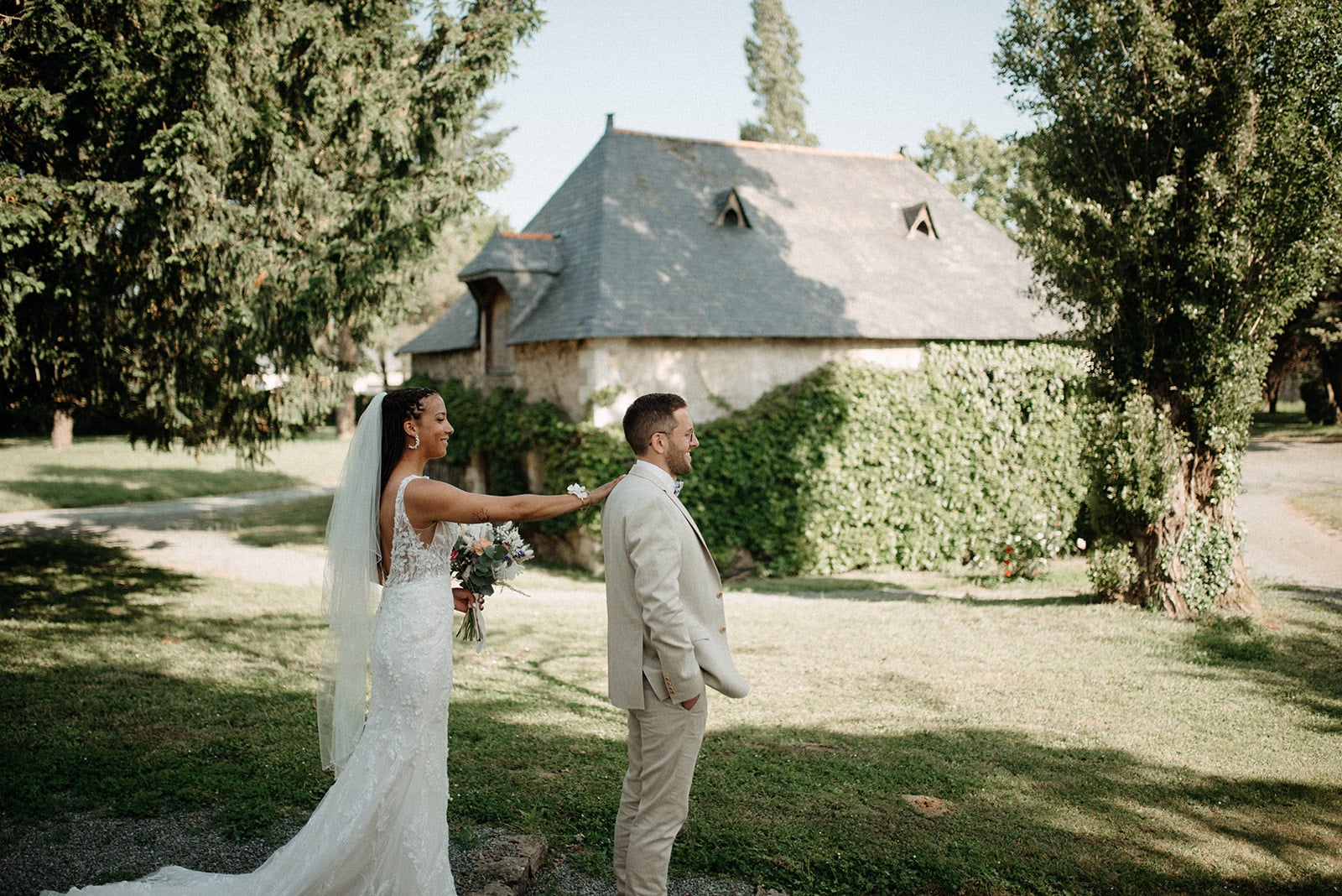 first look mariage champetre