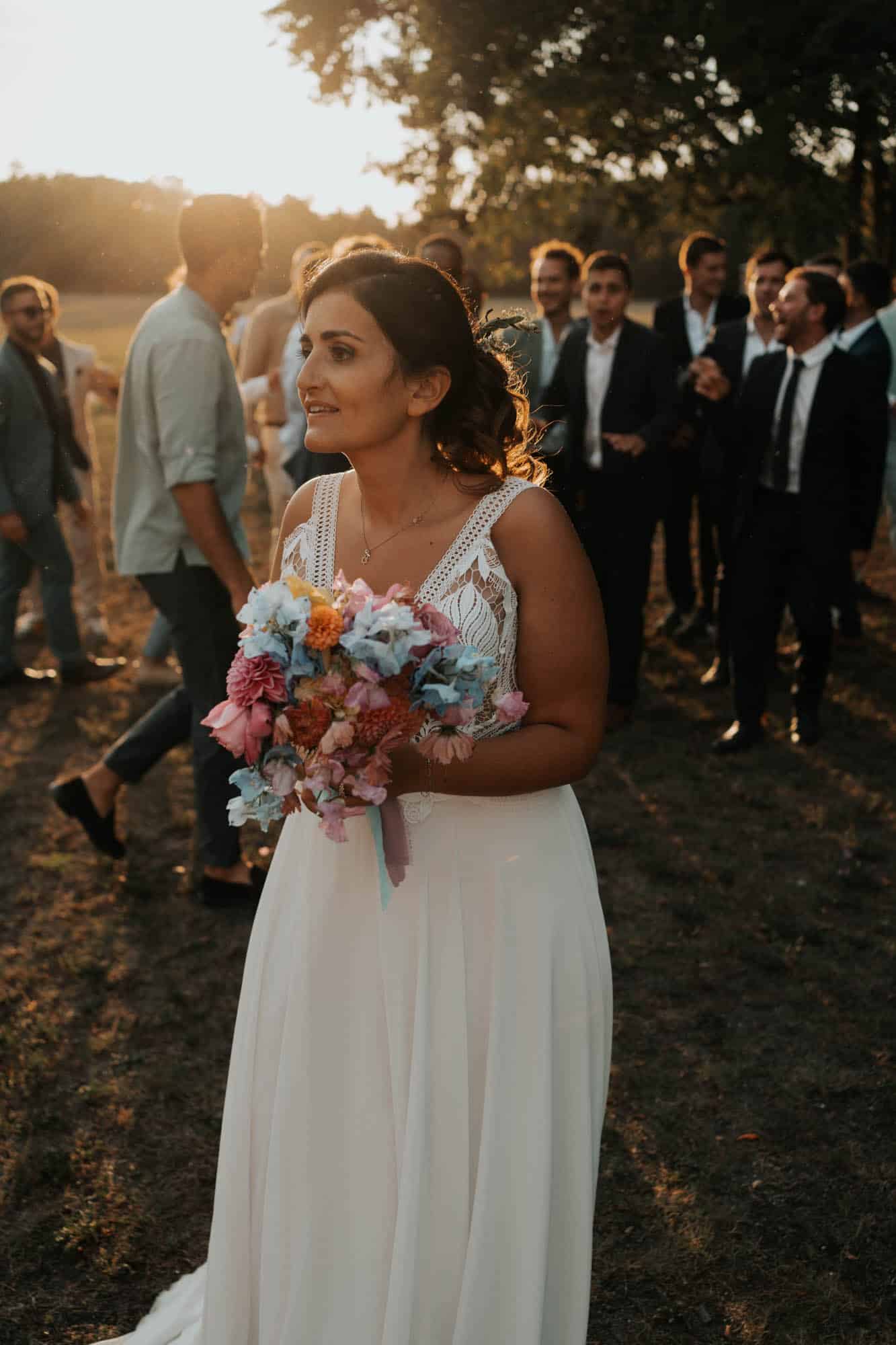 lancer de bouquet mariée