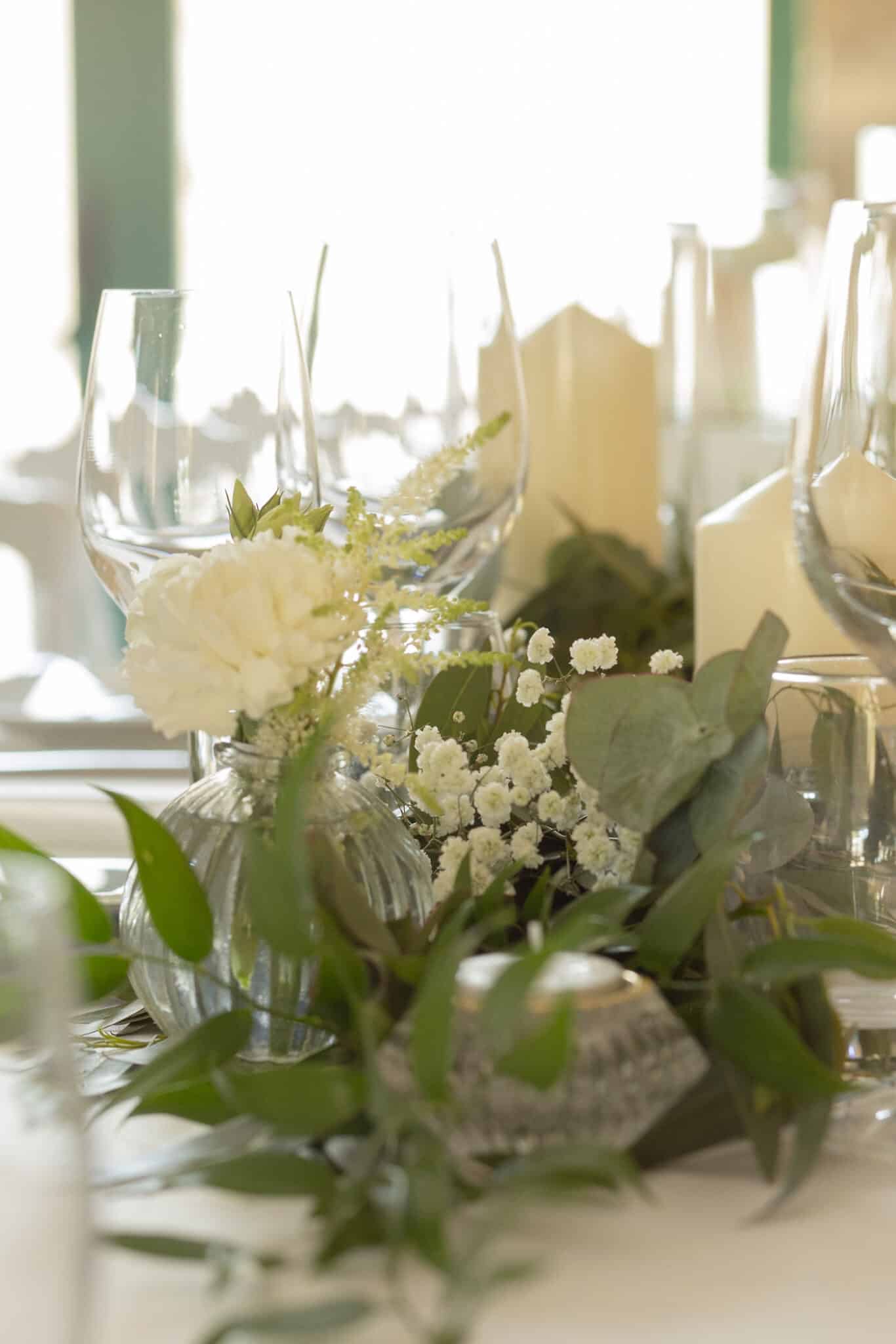 décoration bougie et eucalyptus table mariage pays de la loire