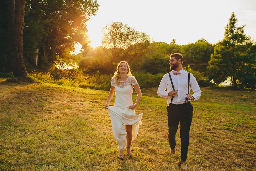 photo de mariage golden hour