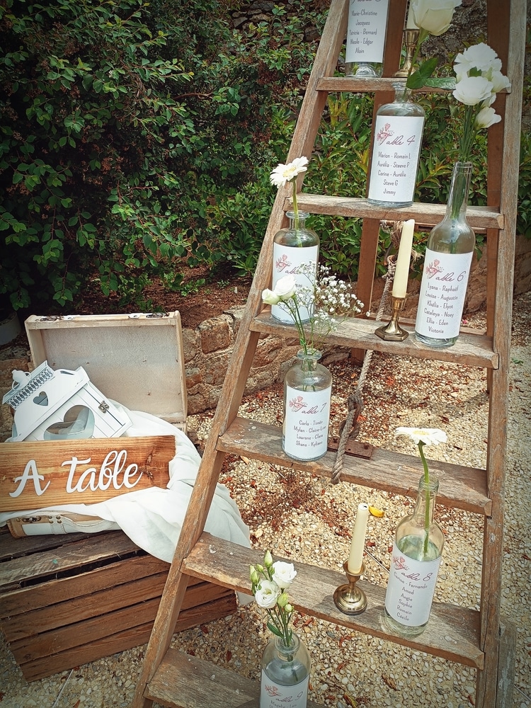 plan de table échelle en bois mariage champêtre sarthe