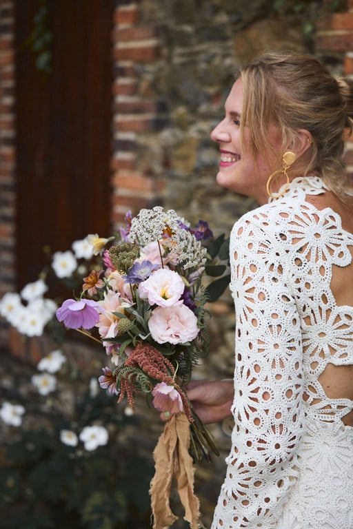 bouquet de fleurs rose blanc angers