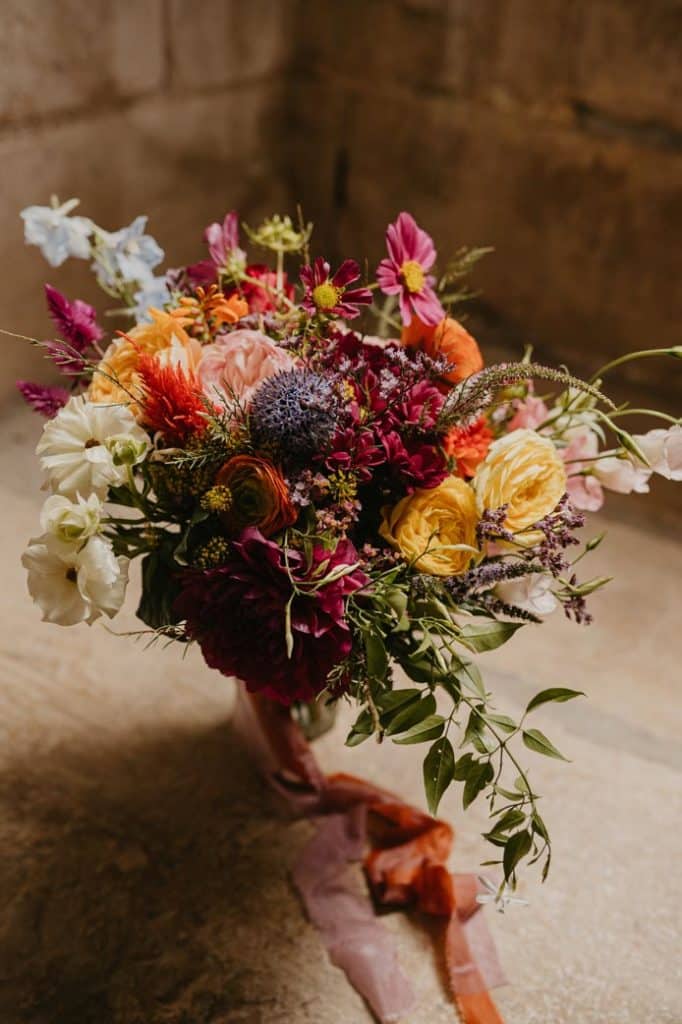 bouquet de mariee colore