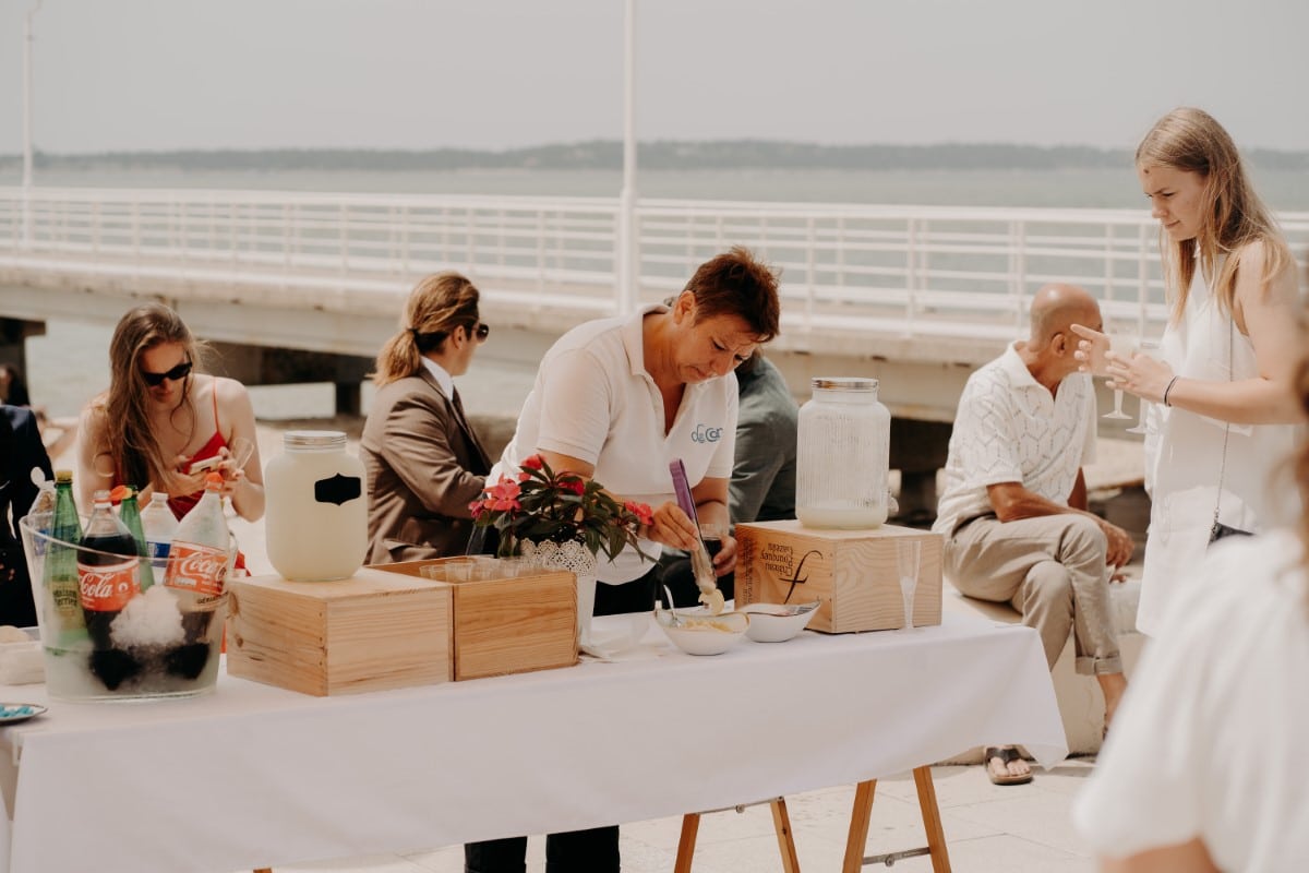 vin d'honneur sur la plage a arcachon