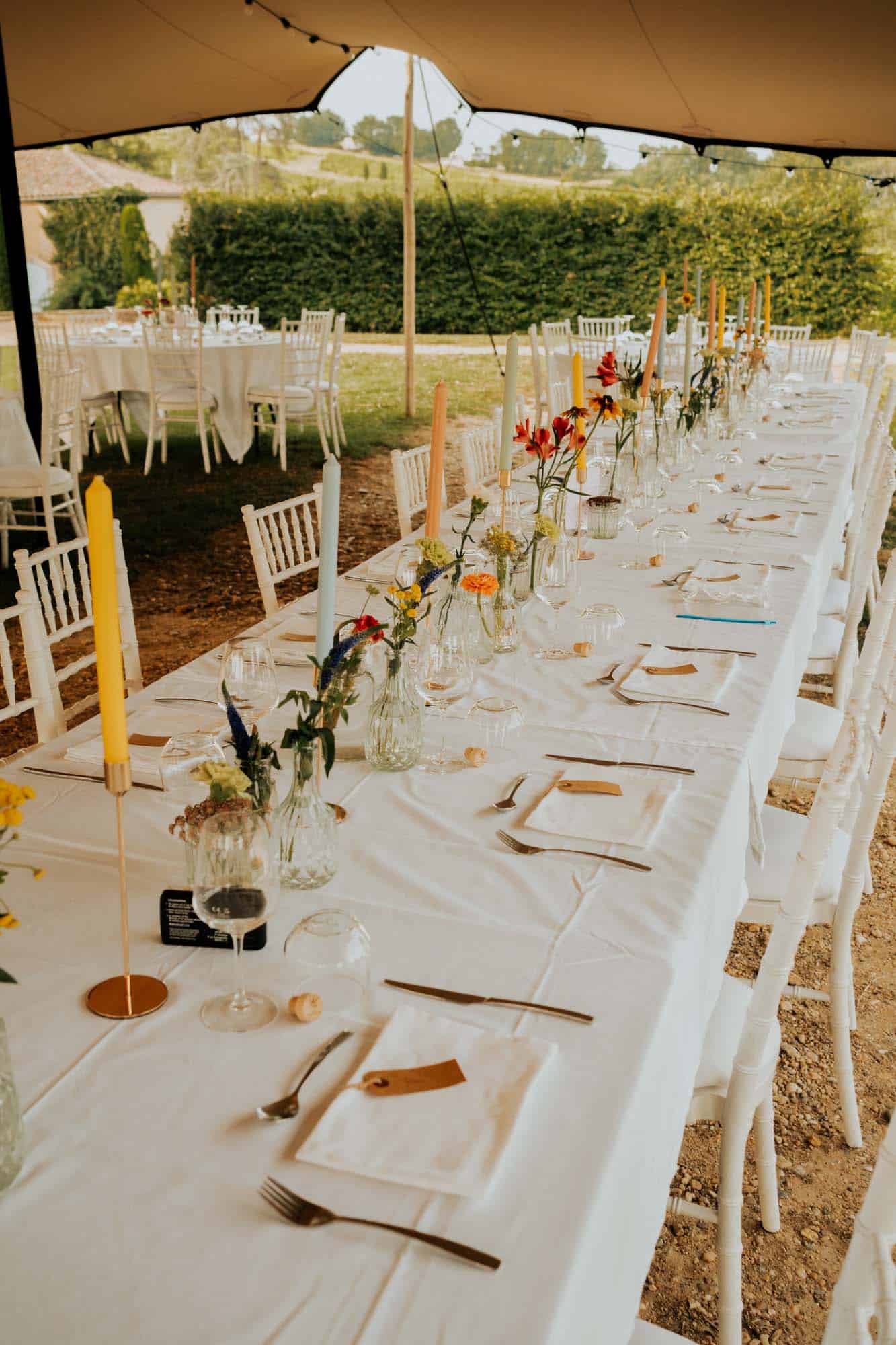 table banquet decoration colorée mariage