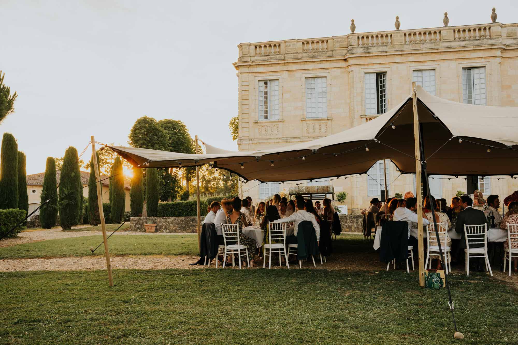 tente diner exterieur mariage à bordeaux