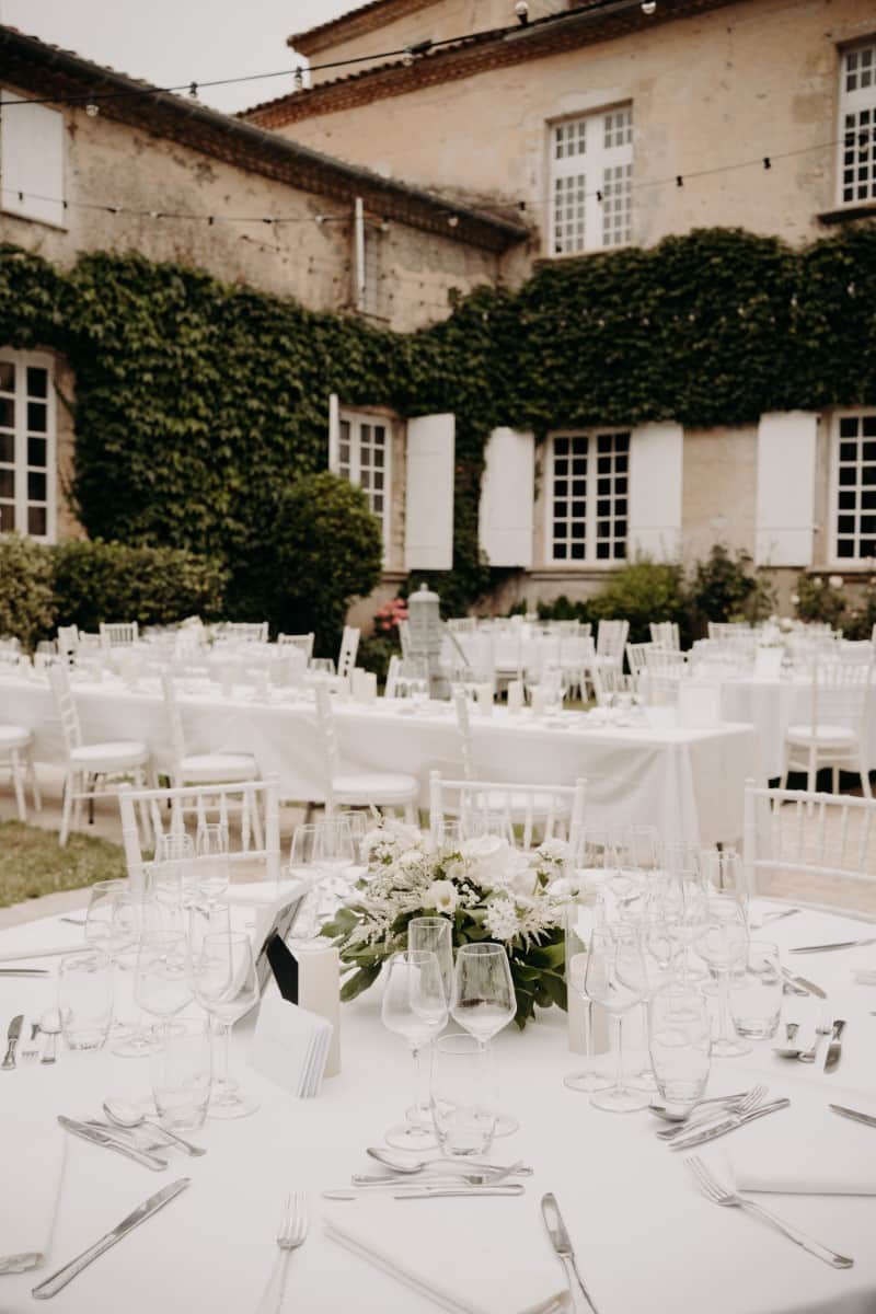 diner de mariage blanc