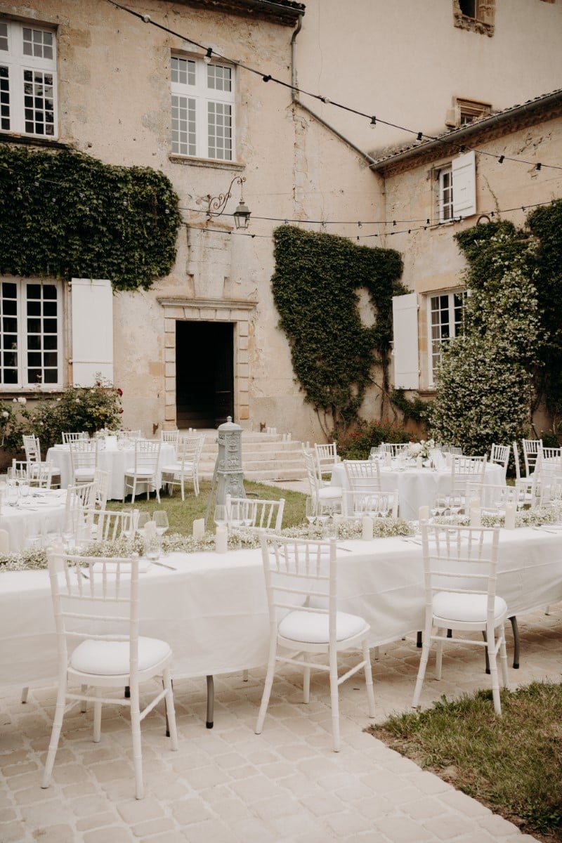 diner de mariage theme blanc moderne