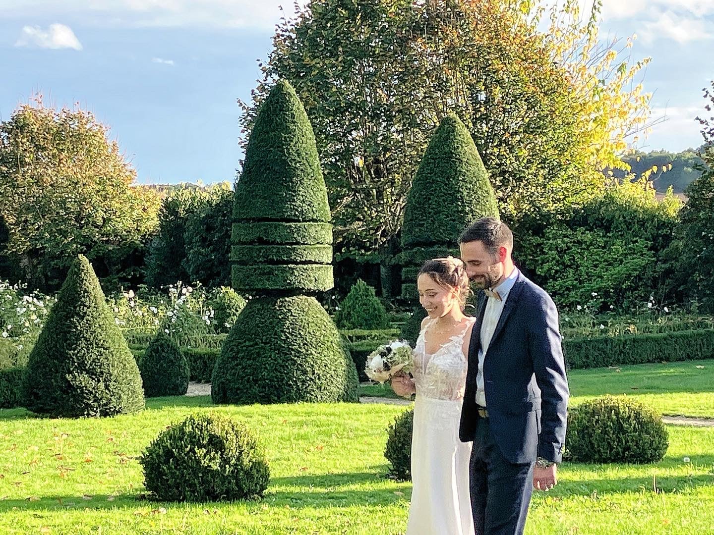 mariée mariés mariage château jardin