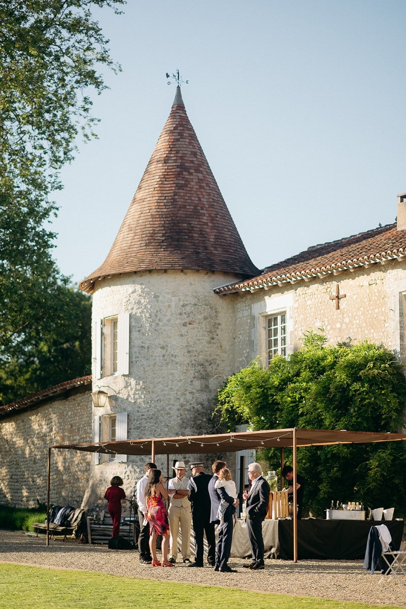 cocktail de mariage exterieur chateau