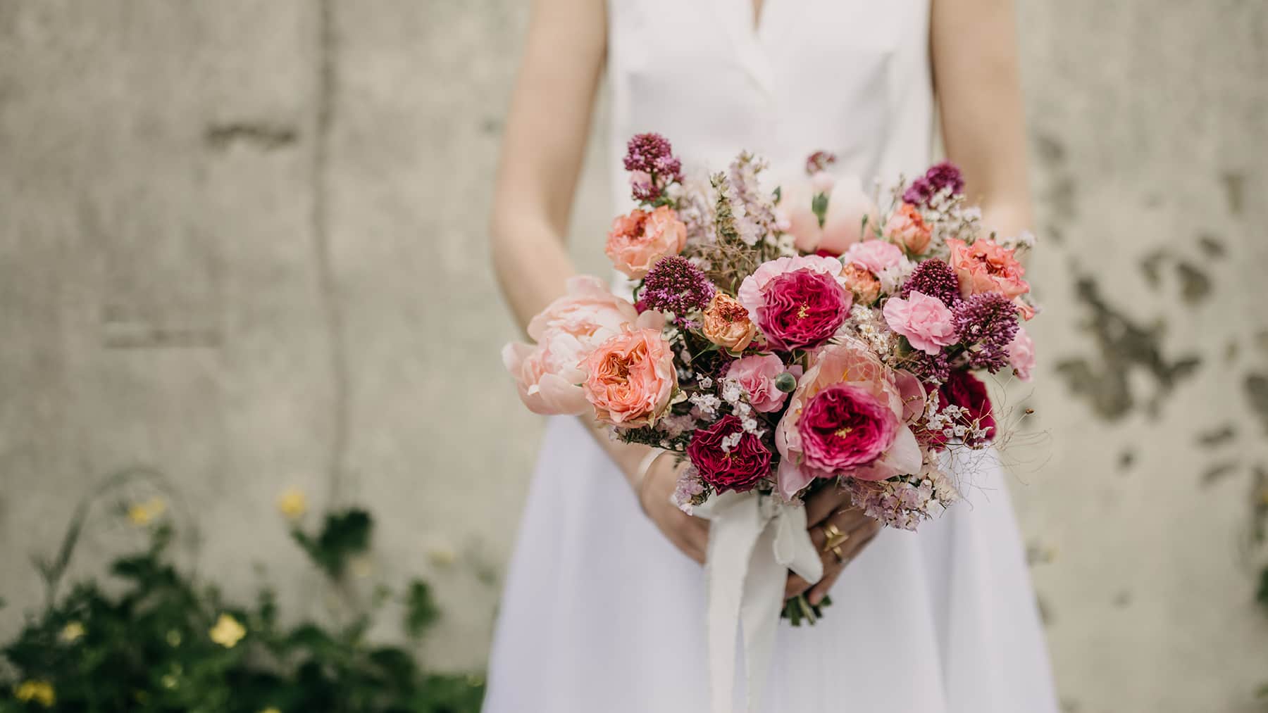 bouquet de mariée fleurs locales le mans