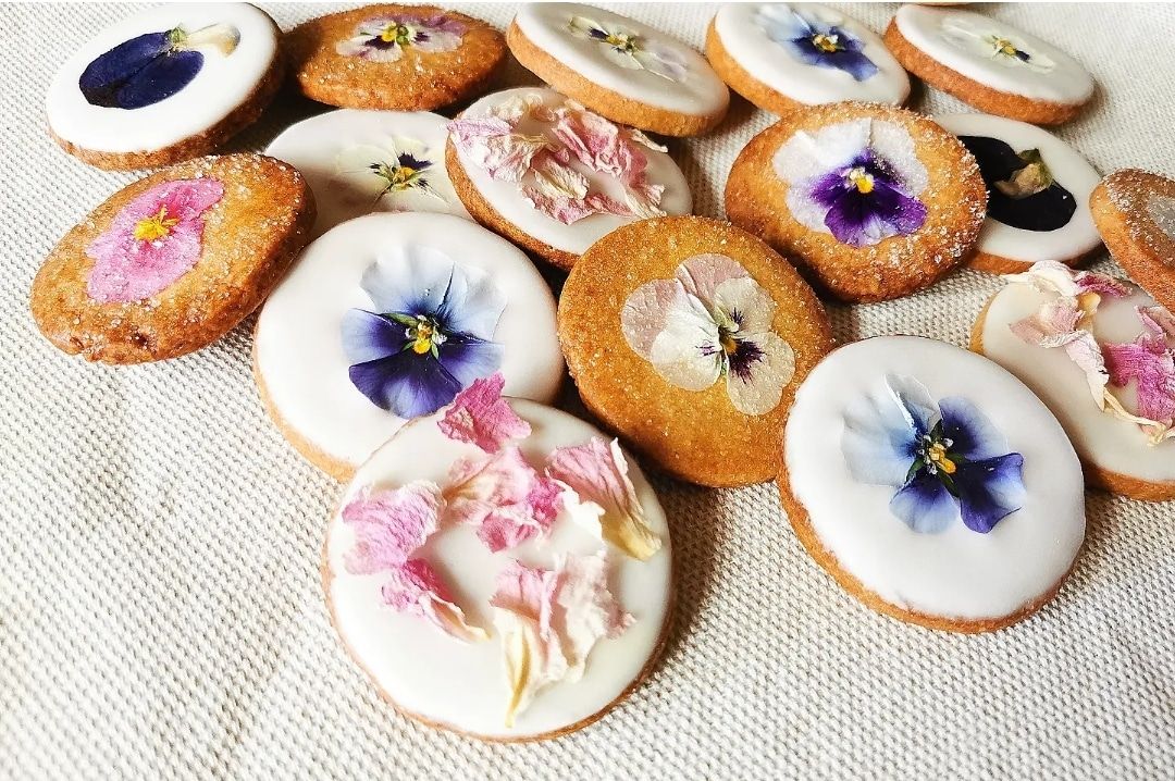 biscuit fleurs comestibles