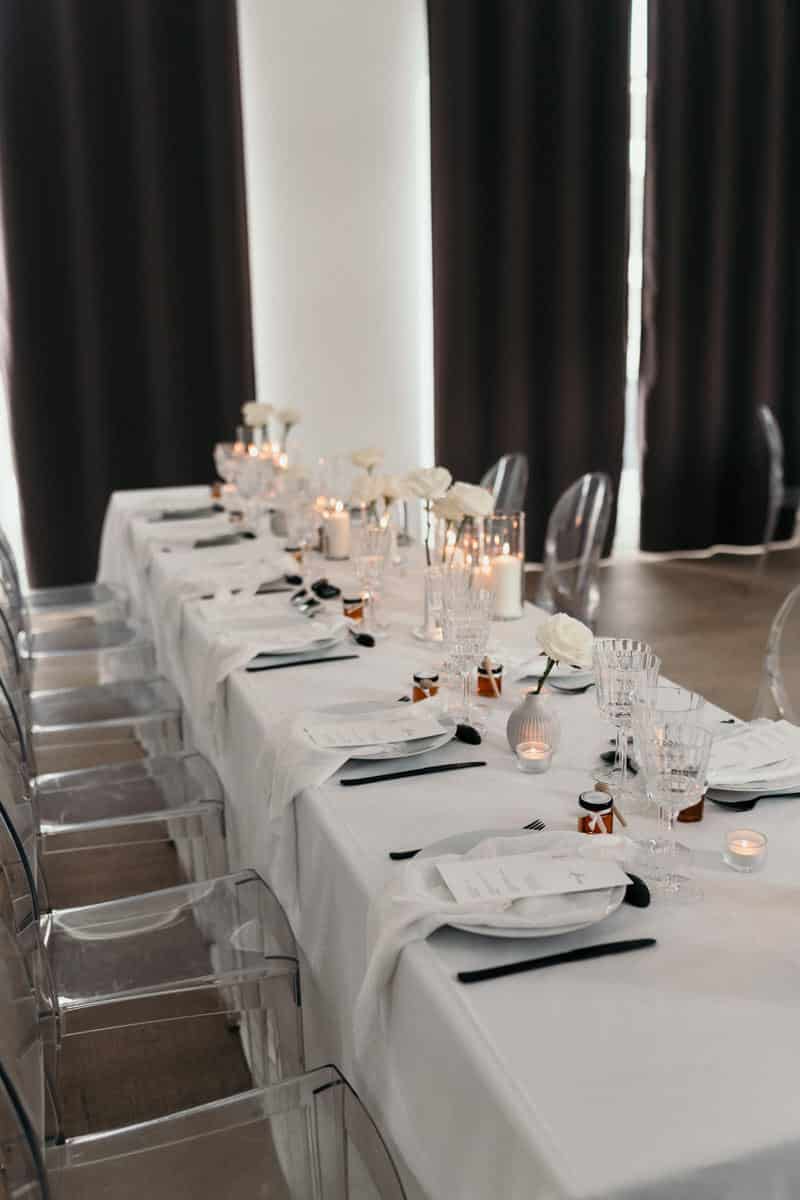 decoration table mariage noir blanc