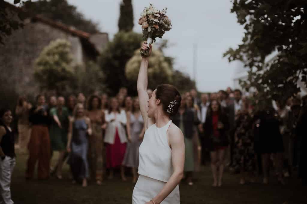 lancer de bouquet mariage