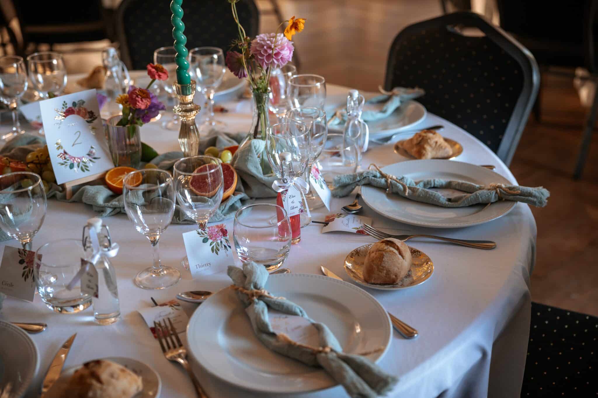 decoration table mariage bouquet valle de la loire