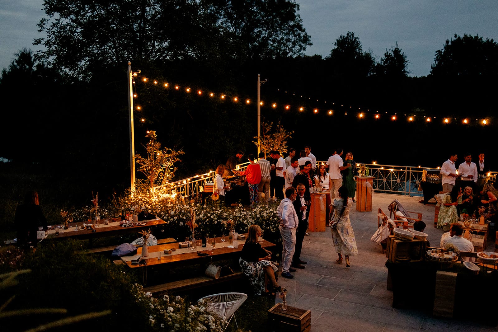 ciel guirlandes lumineuses mariage maine et loire