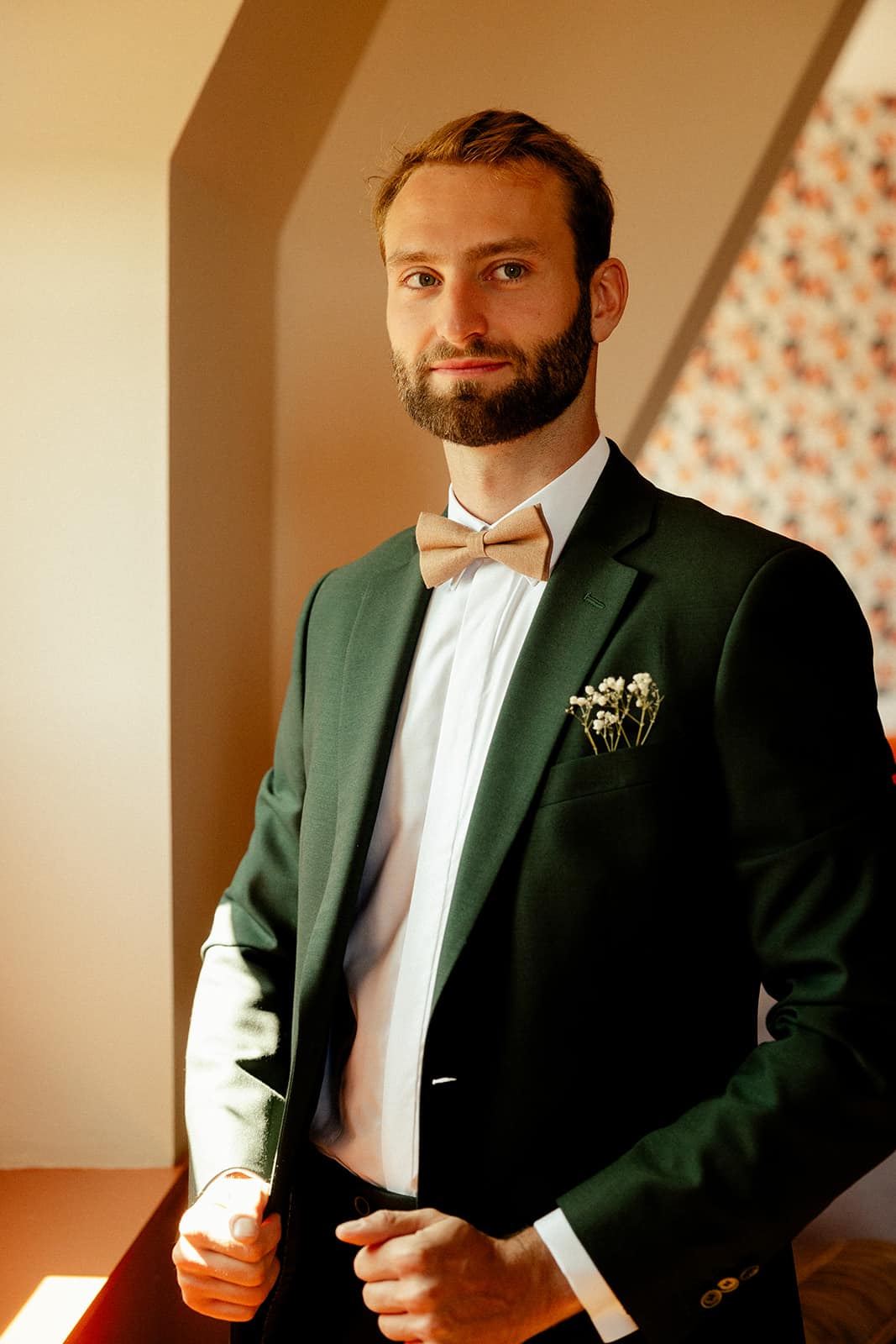 veste costume mariage homme vert anjou