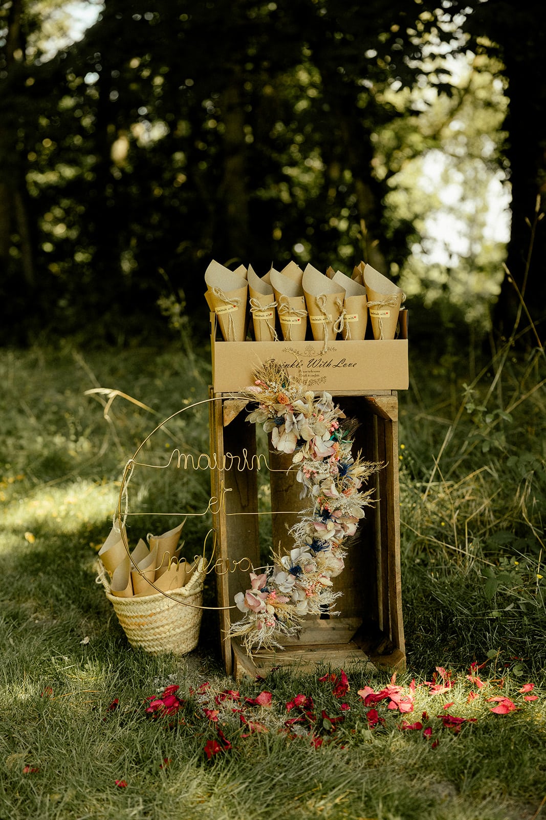 cornets petales confettis mariage pays de la loire