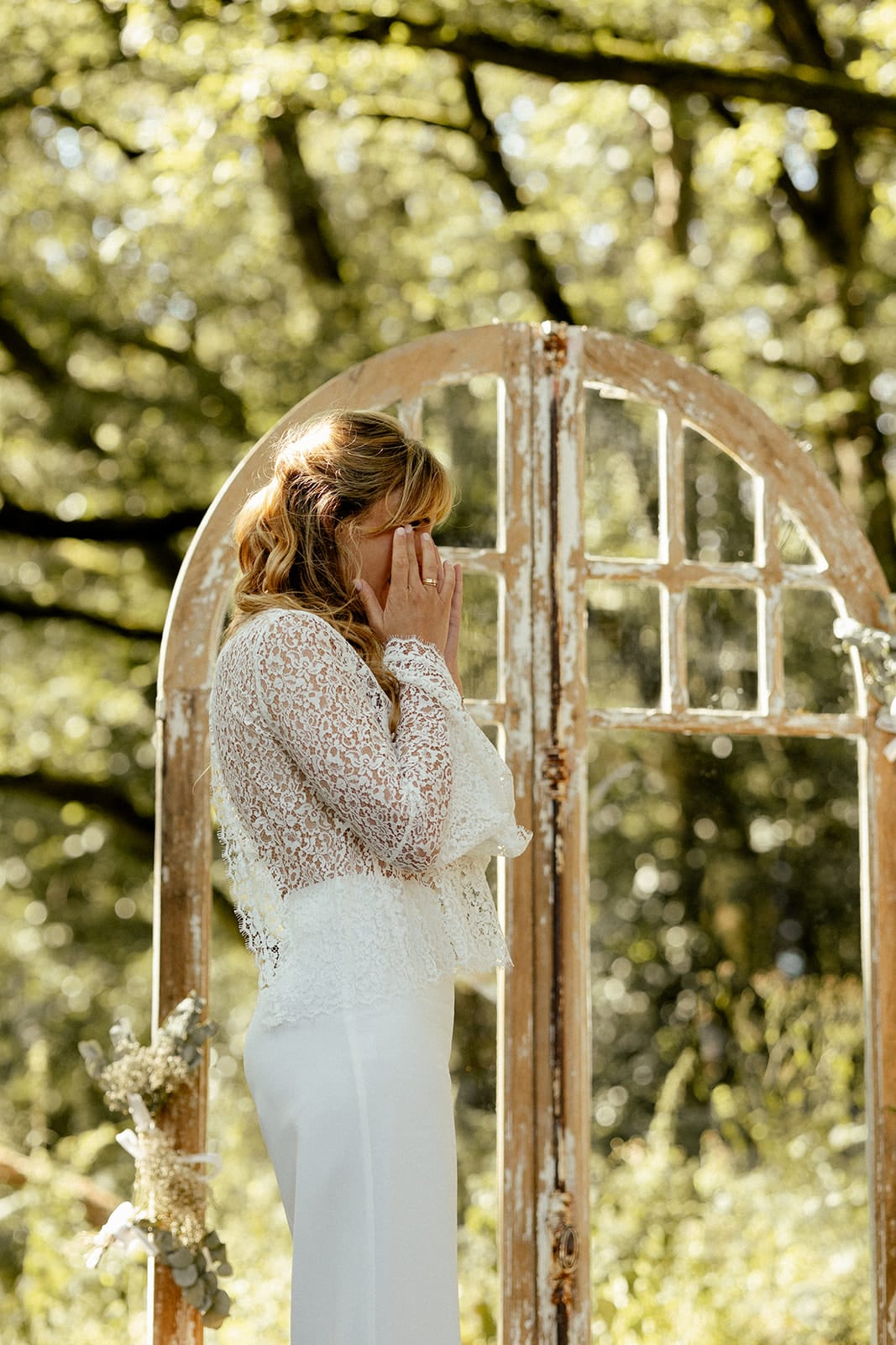 haut dentelle pantalon blanc mariage pays de la loire