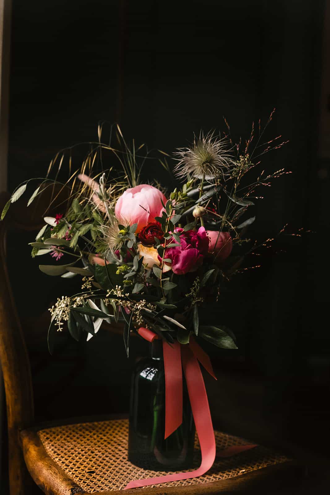 photographie bouquet fleurs roses mariage anjou