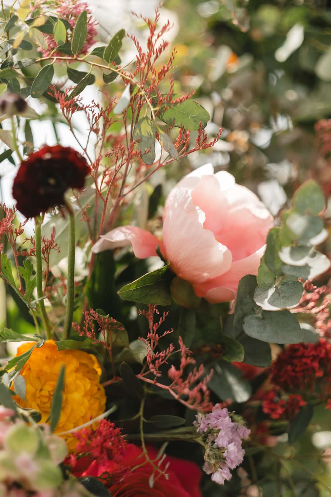 bouquet fleurs mariage rose orange angers