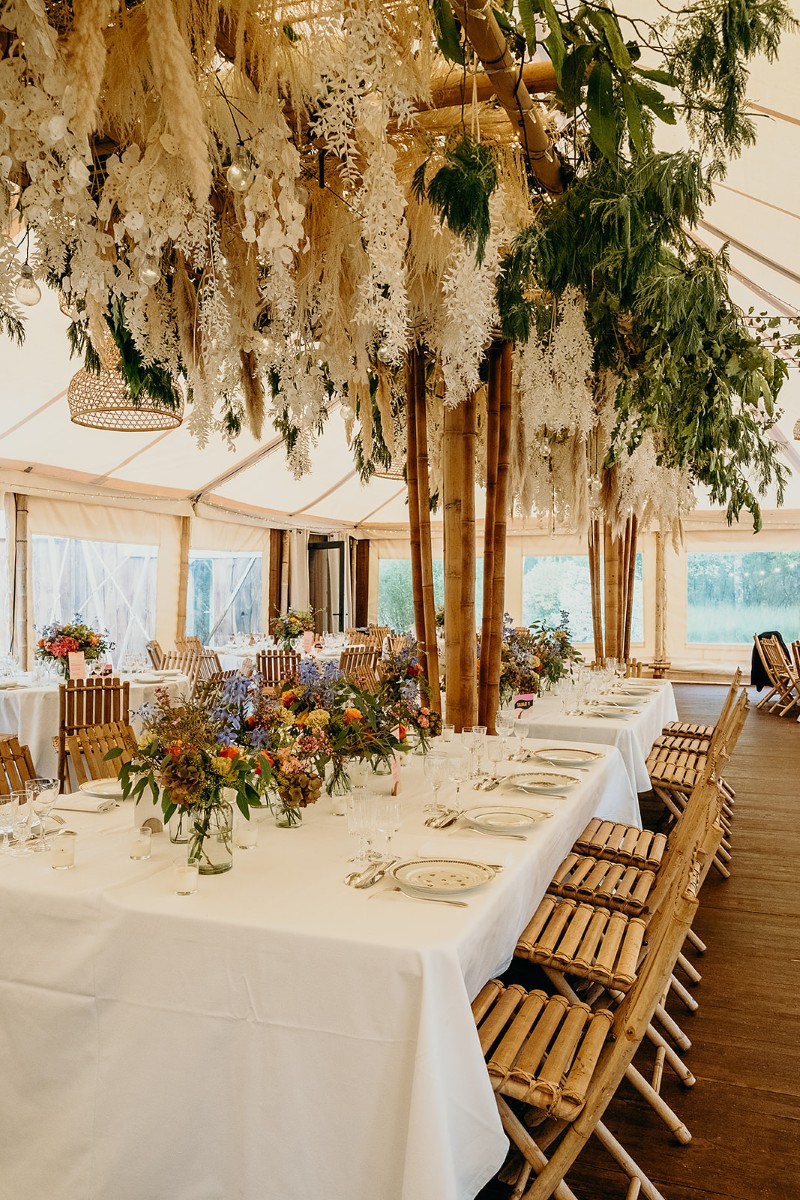 décoration fleurs tables mariage landes