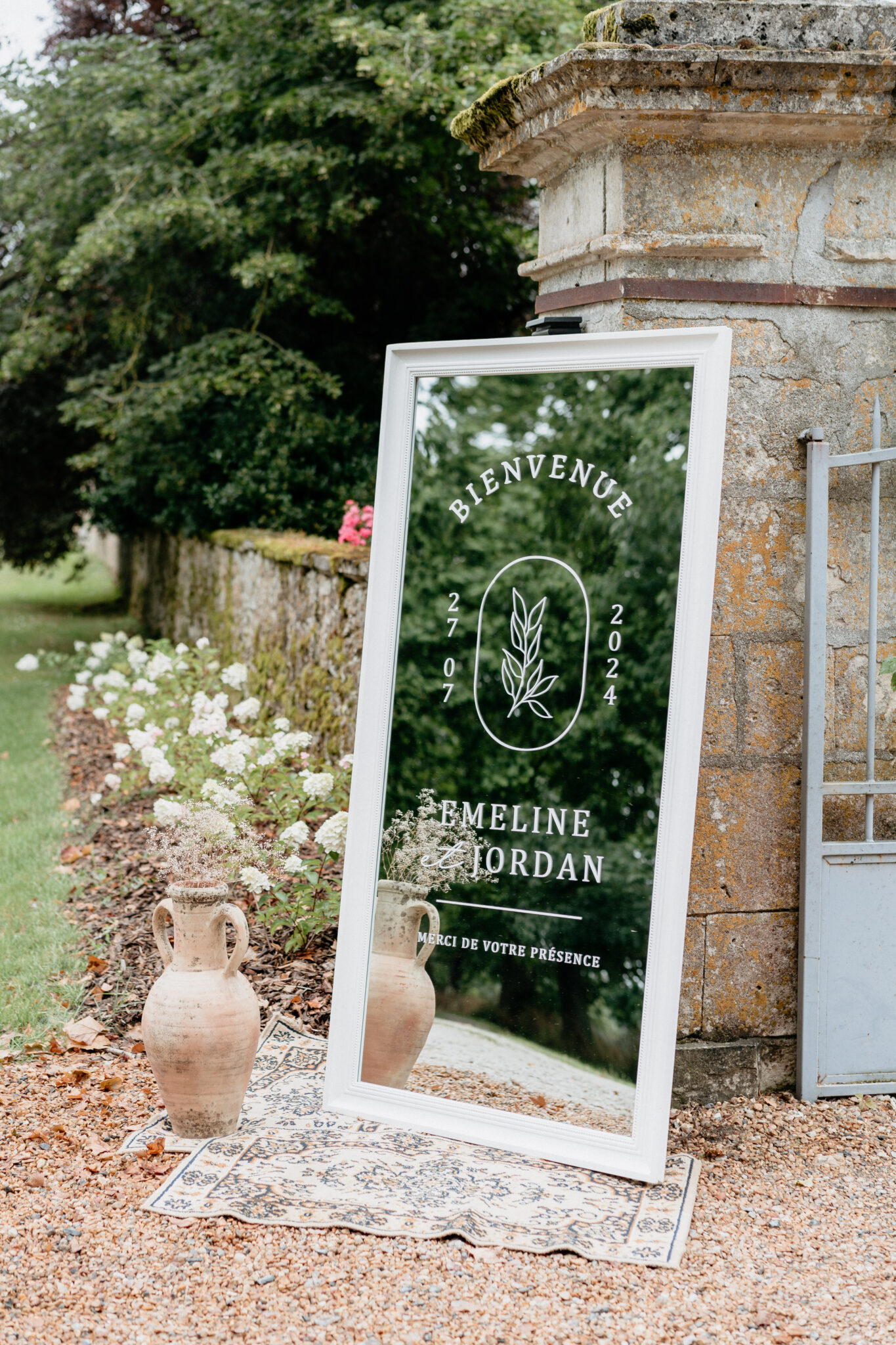 miroir panneau de bienvenue mariage pays de la loire