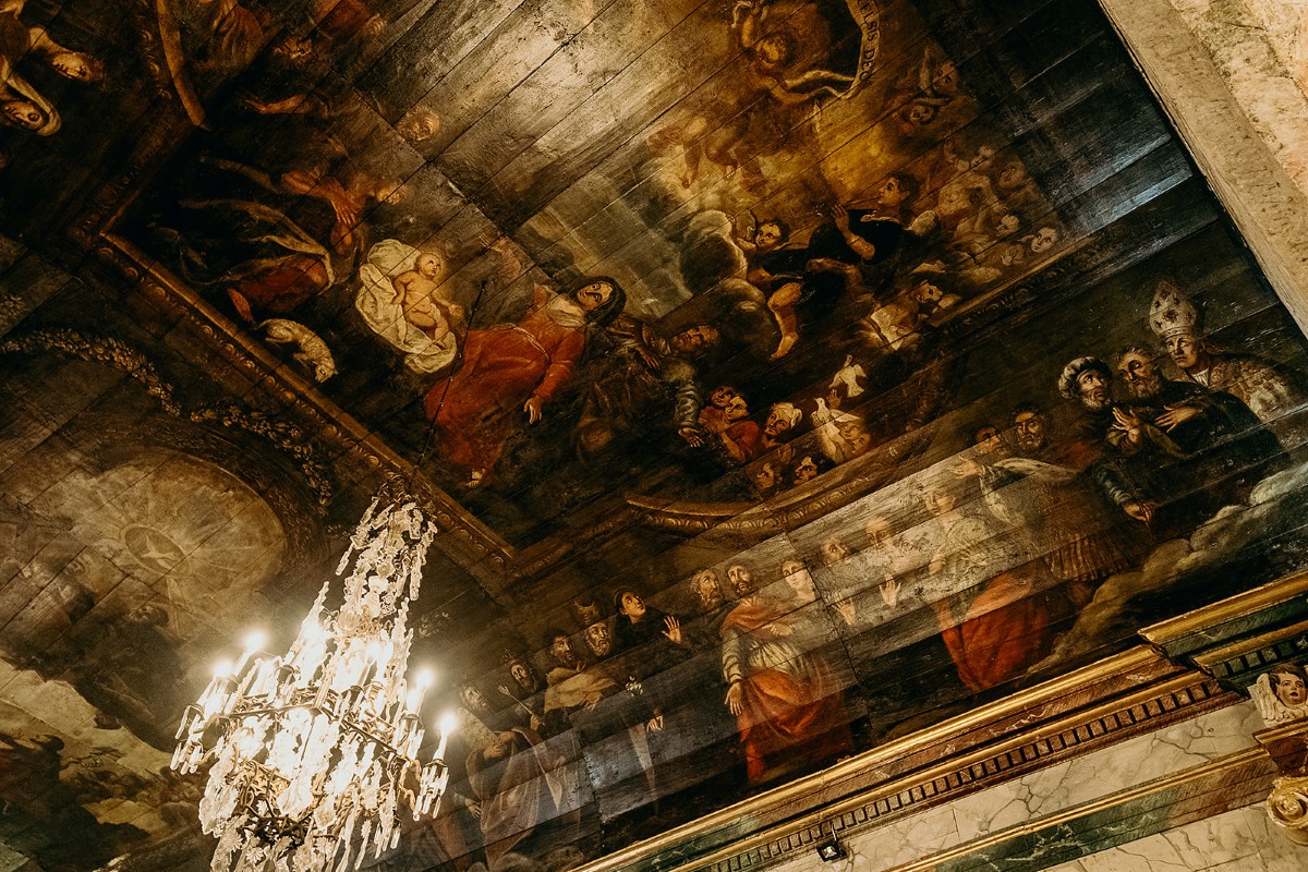 plafond eglise peint landes